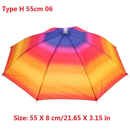 Foldable Head Umbrella Hat Anti-Rain Anti-Uv Outdoor Fishing Caps Portable Travel Hiking Beach Fish Tackle Iscas Pesca Rain Gear