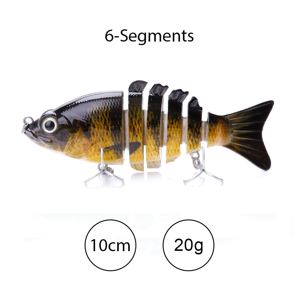 TREHOOK Sinking Wobblers Fishing Lures 10cm 17.5g 6 Multi Jointed Swimbait Hard Artificial Bait Pike/Bass Fishing Lure Crankbait