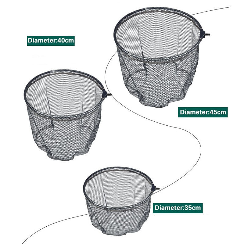 Hand Net Head Aluminum Alloy 8mm Screw Folding Dip Net 35/40/45cm Gluing Net Outdoor Fishing Net Tool Accessories