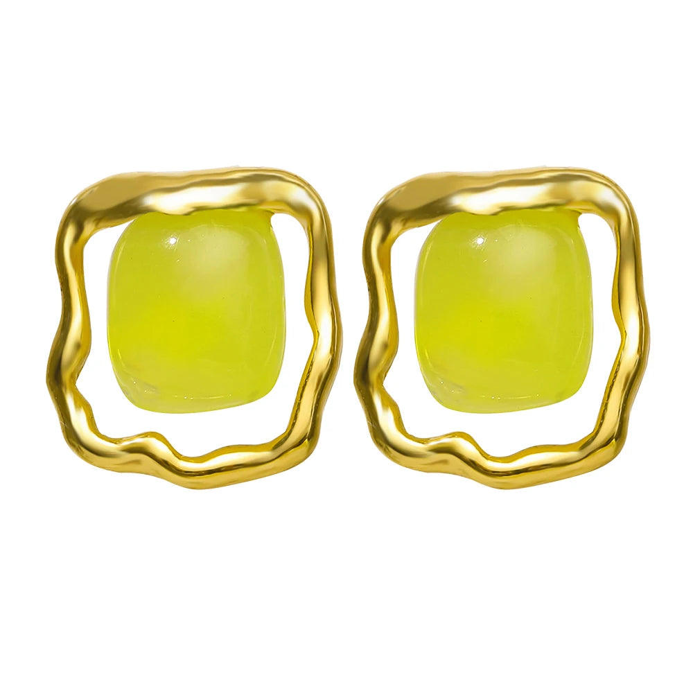 17KM New Vintage Earrings 2022 Geometric Shell Earrings for Women Girl BOHO Resin Drop Earrings Brincos Fashion Tortoise Jewelry