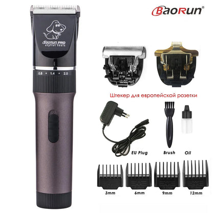 BaoRun P6 Professional Dog Hair Trimmer Rechargeable Pet Cat Grooming Clipper Shaver Low-Noise Electric Cutters Haircut Machine
