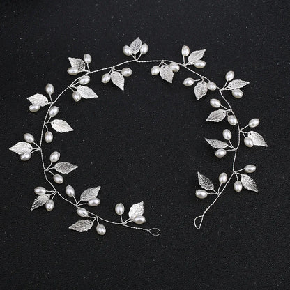 Gold/Silver Color Headbands Bride Hair Accessories Flower Pearl Crystal Hairbands Bridal Tiaras Headpiece Wedding Hair Jewelry