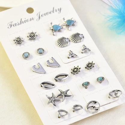 Crystal Simulated Pearl Earrings Set Women Jewelry Accessories Piercing Ball Stud Earring Kit Bijouteria Brincos