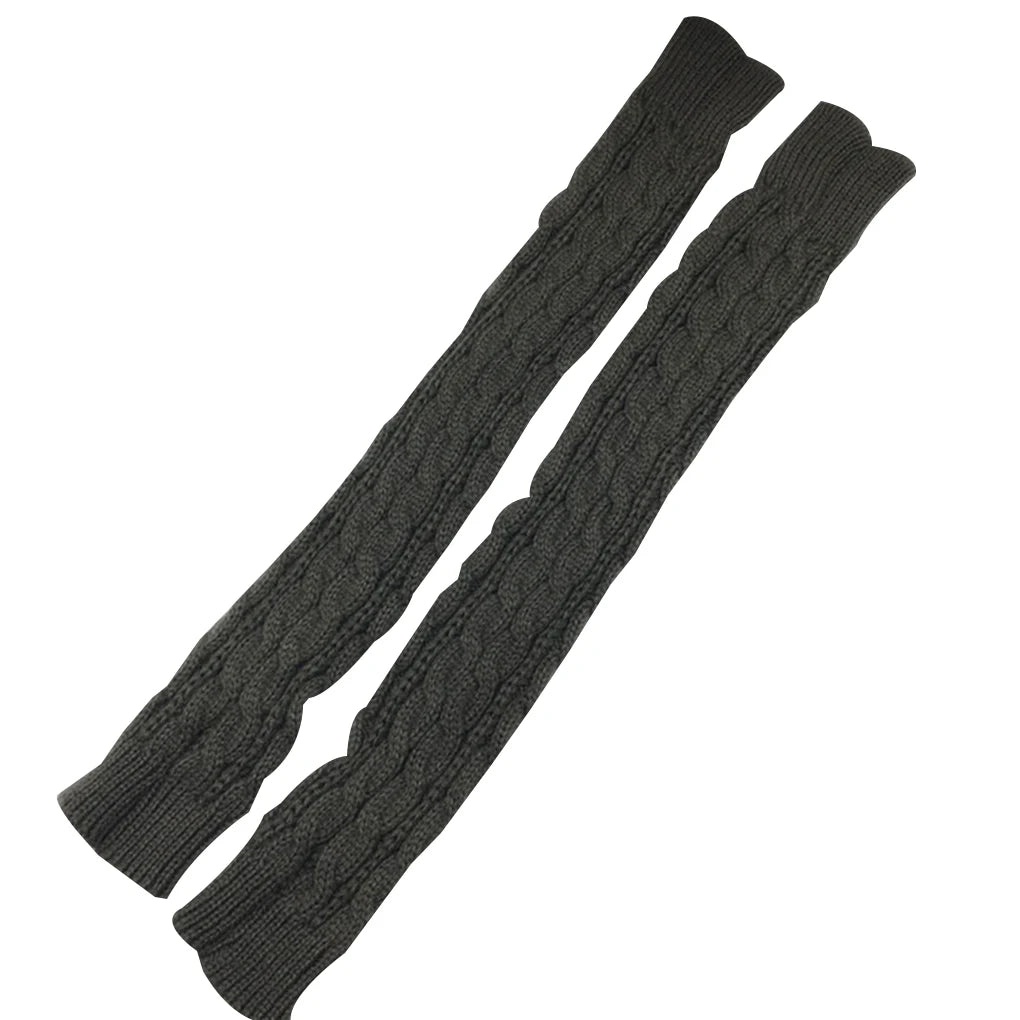 1 Pair Autumn Winter Women Knit Gloves Arm Wrist Sleeve Hand Warmer Girls Rhombus Long Half Winter Mittens Fingerless Gloves