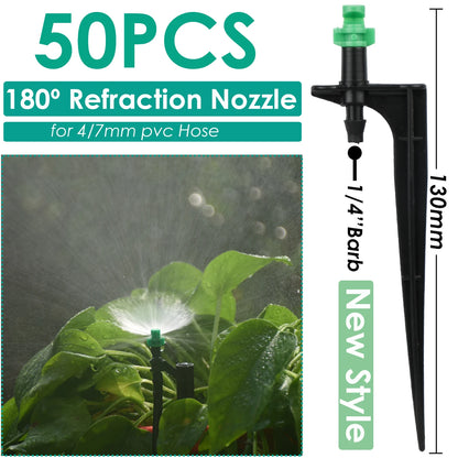 KESLA Garden Watering Drip Irrigation Adjustable Sprinkler 360 Degree Dripper Inserting Ground Fit 4/7mm Hose Greenhouses Yard