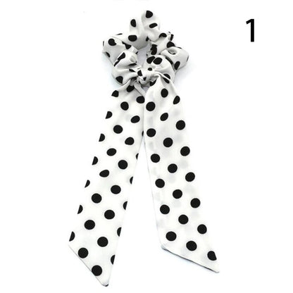 Santa Claus Bows Hair Scrunchies Long Ribbon Ponytail Scarf  Hair Tie Women Girls Elastic Hair Bands Christmas Hair Accessories