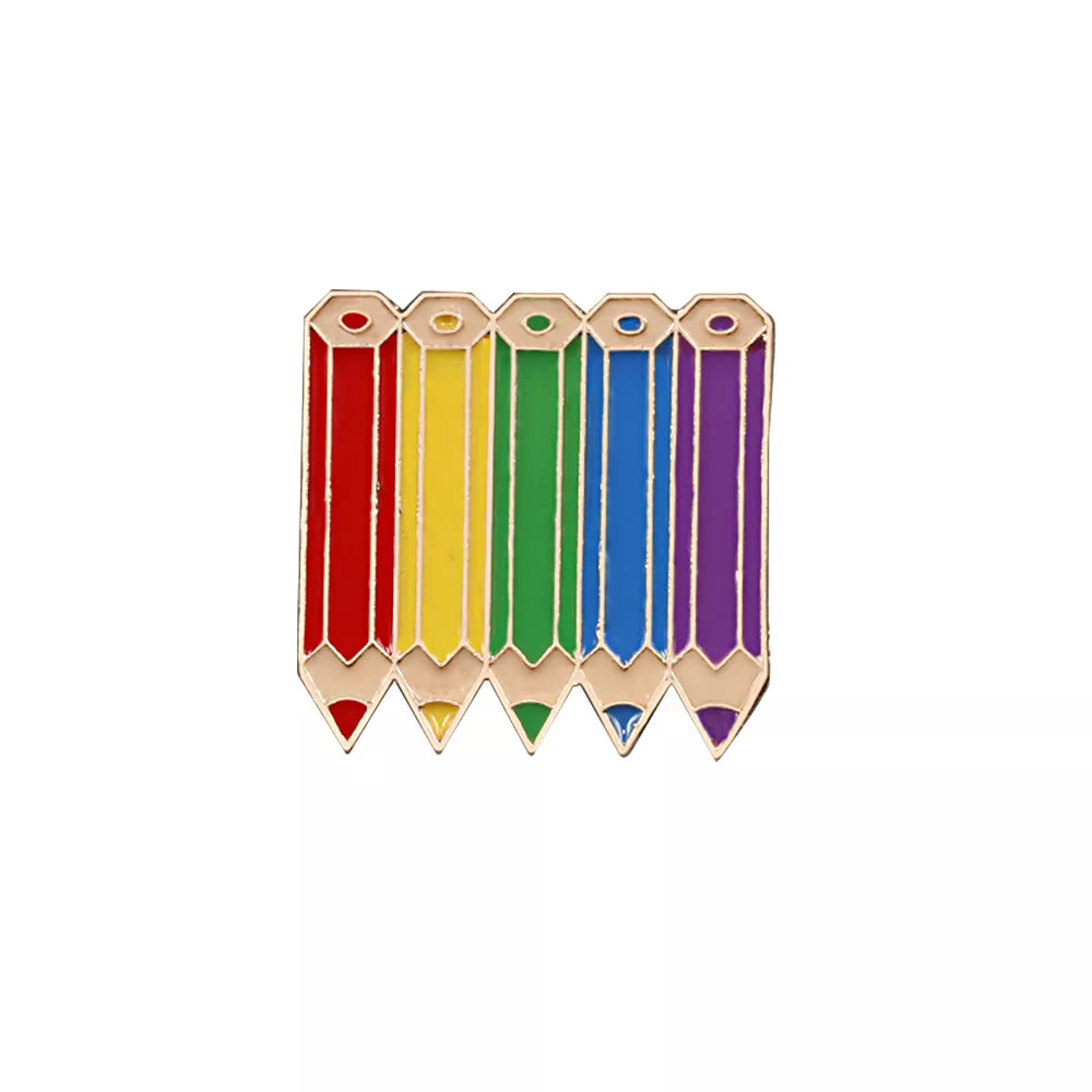 9 Style LGBT Design Rainbow Creative Heart Yeh Finger Pin Brooch Metal Pins Badge Denim Enamel Lapel Jewelry Women