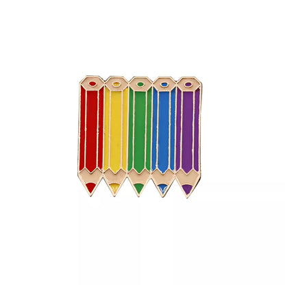 9 Style LGBT Design Rainbow Creative Heart Yeh Finger Pin Brooch Metal Pins Badge Denim Enamel Lapel Jewelry Women