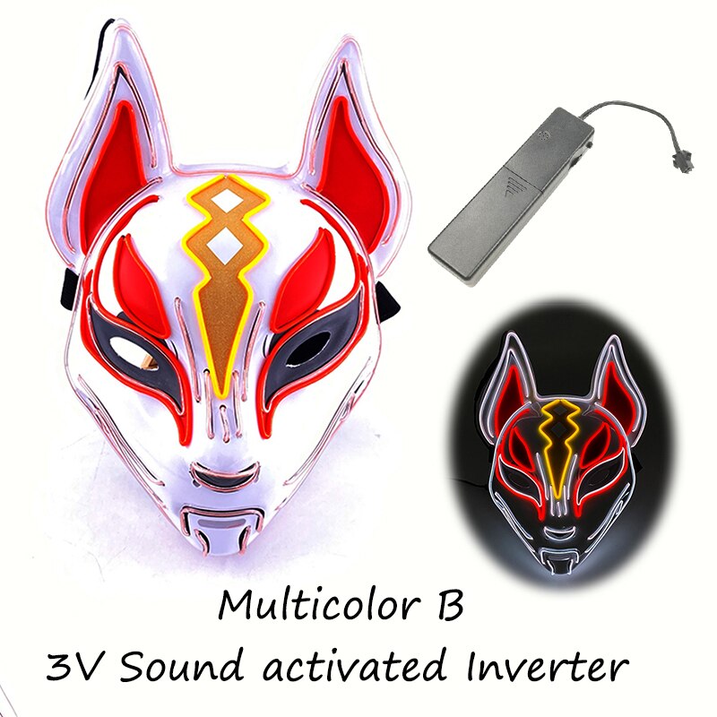 Fashion Halloween Party Mask Light Up Neon LED Mask for Halloween Carnival Party Glowing Anime Mask for Cosplay Decoration