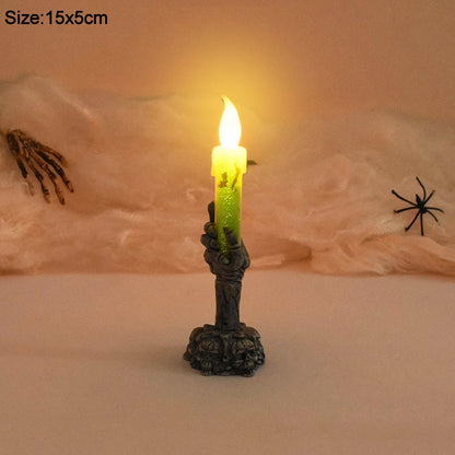 Halloween Led Candle Light Skeleton Ghost Hand Light Horror Props Halloween Party Decoration Supplies Kids Toy