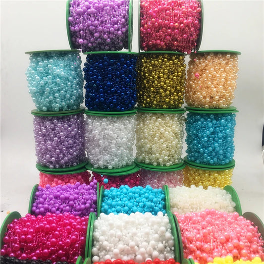 5yards Fishing Line Artificial Pearls Beads Chain Garland Flowers Wedding Christmas Decoration Brides Headgear 3mm 8mm Beads
