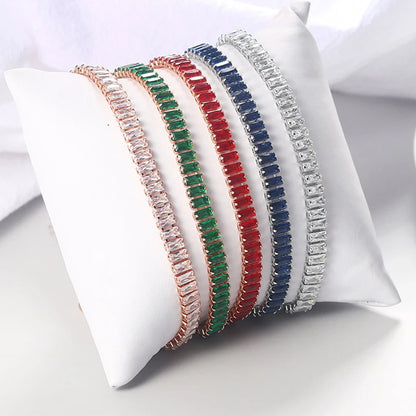 ZHOUYANG Tennis Bracelet for Woman Trendy Simple Adjustable Rose White Gold Color Bracelets Fashion Jewelry DZH009