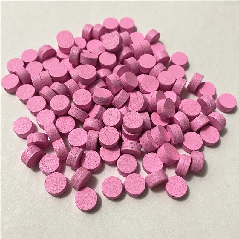 100Pcs Diameter 10*5MM Pawn Wooden Game Pieces Colorful Pawn/Chess for Board Game/Educational Games Accessories