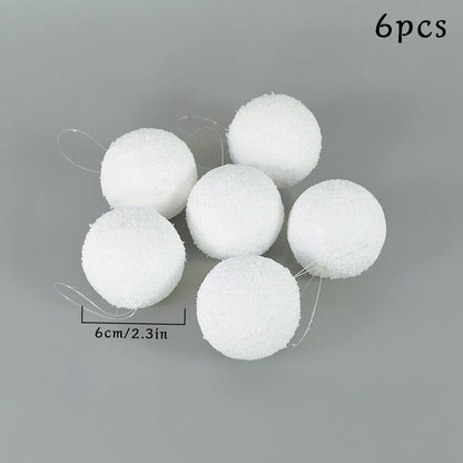 10/8/6cm Shatterproof White Foam Christmas Balls for Xmas Tree Decor Christmas Ornament Christmas Tree Decorations