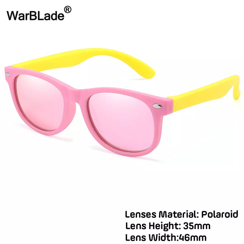 WarBlade Fashion Kids Sunglasses Children Polarized Sun Glasses Boys Girls Glasses Silicone Safety Baby Shades UV400 Eyewear