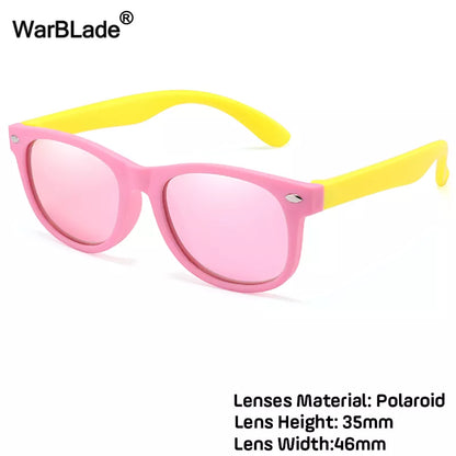 WarBlade Fashion Kids Sunglasses Children Polarized Sun Glasses Boys Girls Glasses Silicone Safety Baby Shades UV400 Eyewear