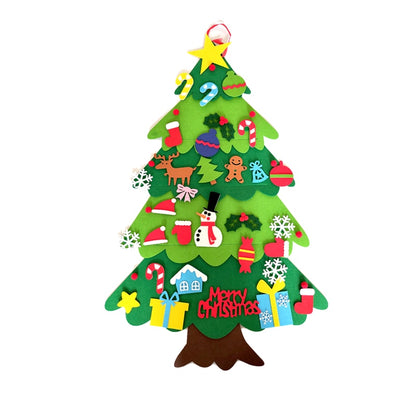 DIY Felt Christmas Tree Christmas Decoration for Home Navidad 2022 New Year Christmas Ornaments Santa Claus Xmas Kids