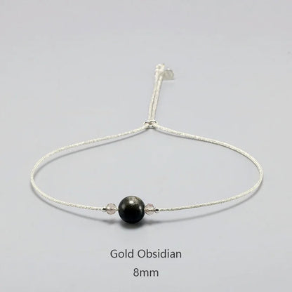 Handmade Moonstone Bracelet Thin Rope With Natural Crystal 925 Sterling Silver Beads Personalized Bracelets for Women