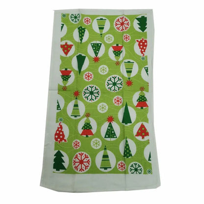 1Pc 38x65cm Thin Christmas Santa Claus Printed Polyester Kitchen Dishcloth Cleaning Cloth Tea Towel Xmas Party