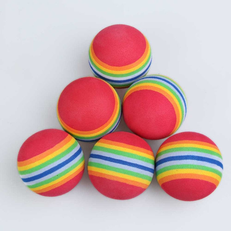 50pcs/Bag Rainbow Color Golf Training Foam Balls Golf Swing Indoor Training Aids Practice Sponge Foam Balls