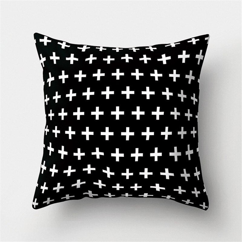 45x45cm Black White Geometric Cushion Cover Car Pillowcase Sofa Cushions Decorative Pillowcover Home Decor Pillow Cases
