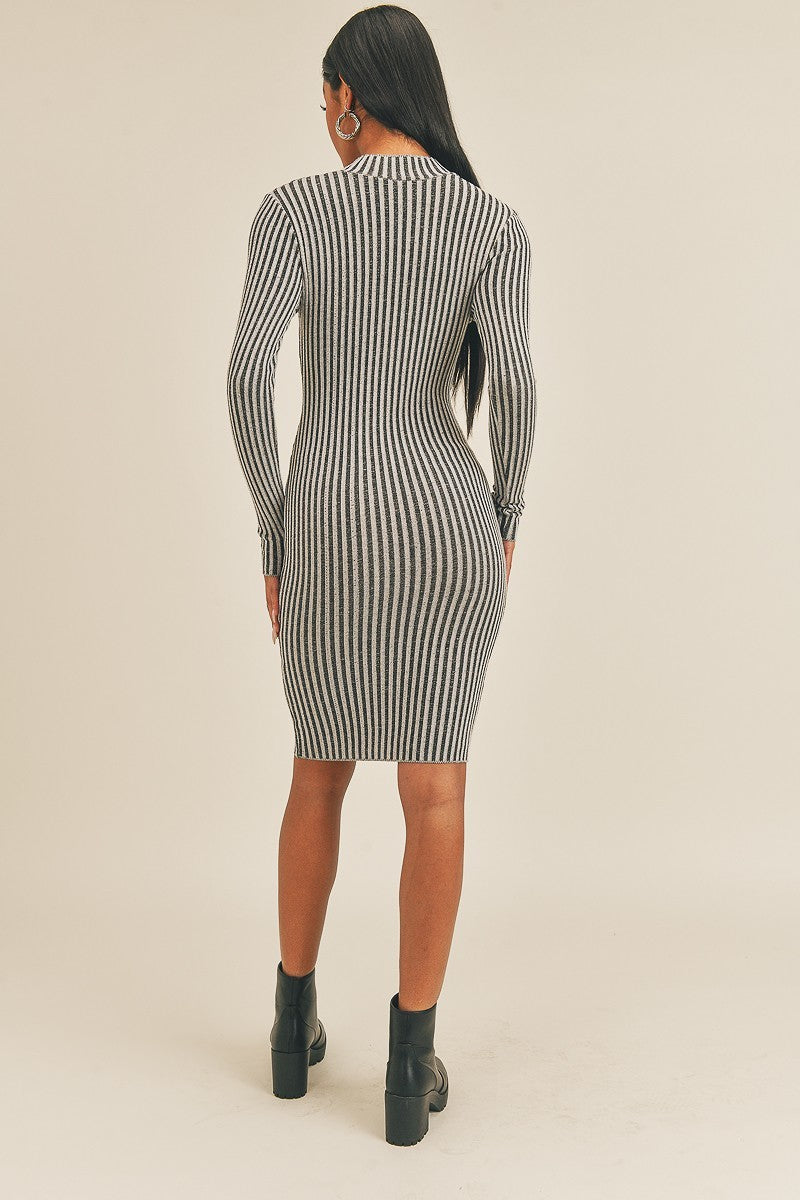 Sassy Stripes Midi Bodycon Dress
