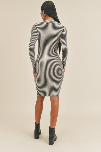 Sassy Stripes Midi Bodycon Dress