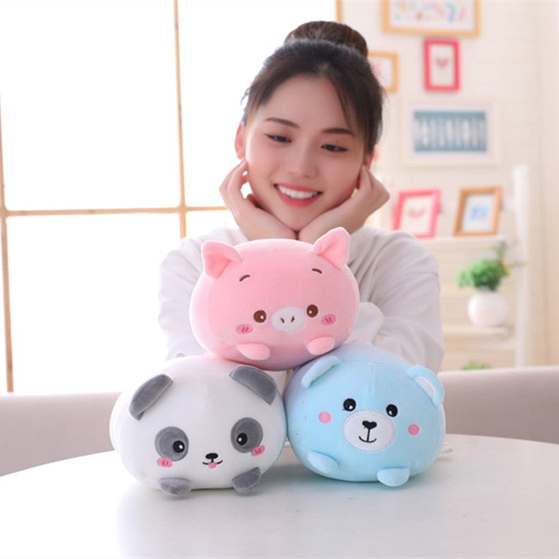 9 Styles Animal Fat Dinosaur Pig Cat Bear Plush Toy Soft Cartoon Panda Hamster Elephant Deer Stuffed Doll Baby Girl Pillow