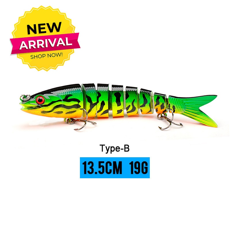 VTAVTA 10/14cm Sinking Wobblers Fishing Lures Jointed Crankbait Swimbait 8 Segment Hard Artificial Bait for Fishing Tackle Lure