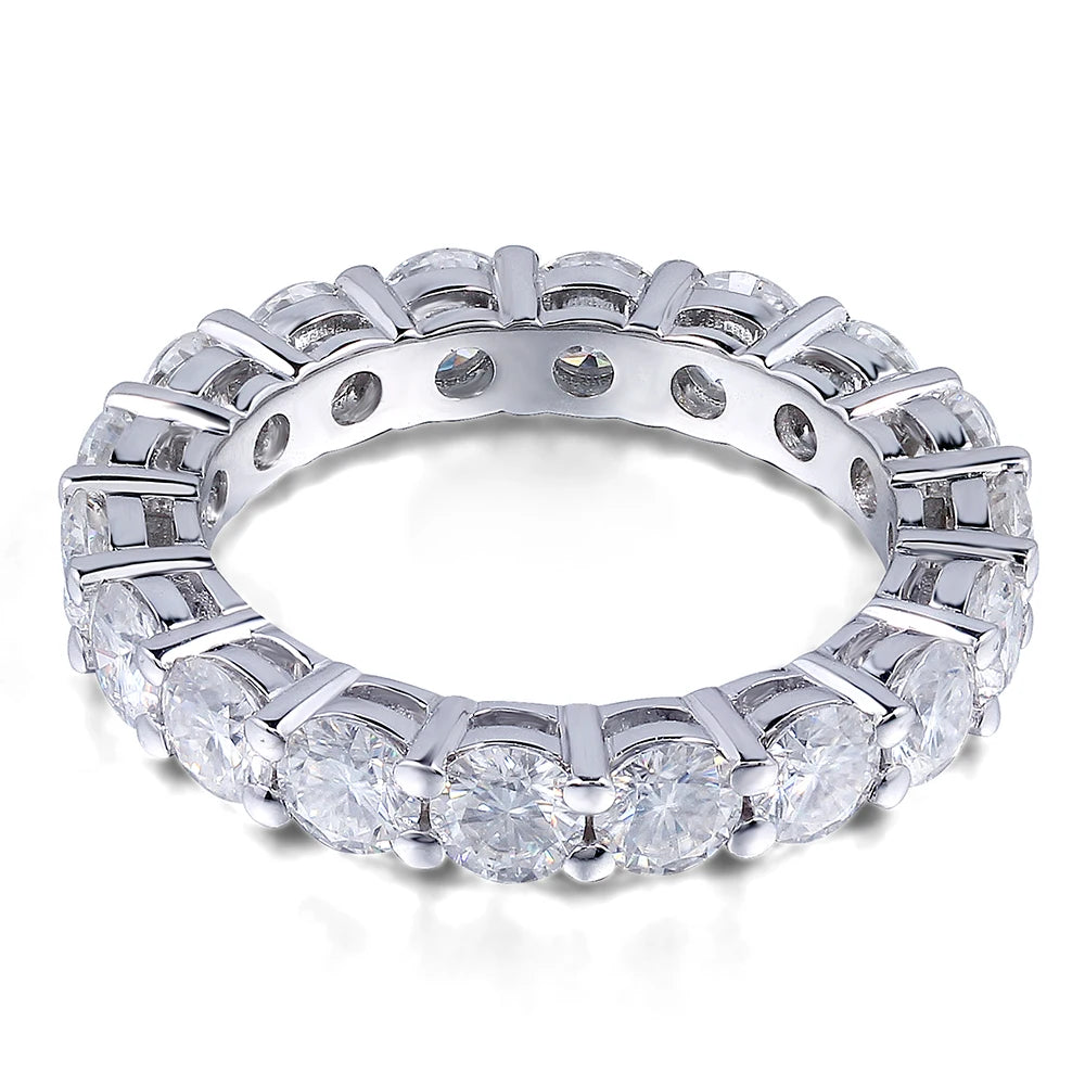 925 SILVER PAVE SETTING FULL SQUARE Simulated Diamond CZ ETERNITY BAND ENGAGEMENT WEDDING Stone Rings Size 5,6,7,8,9,10,11,12