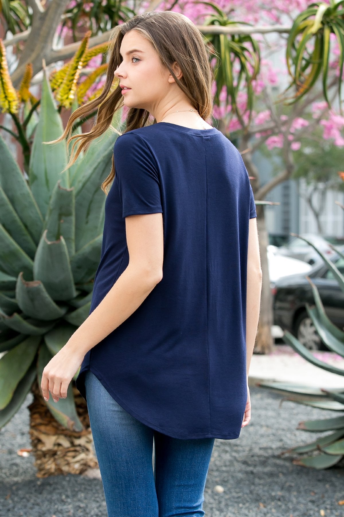 Short Sleeved Round Neck Boyfriend Tunic
