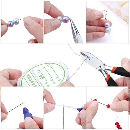 Jewelry Findings Tool Set Open Jump Ring/Lobster Clasp/Tail Chain/Clip Buckle/Drop Kit/Earring Hooks/ for DIY Jewelry Making
