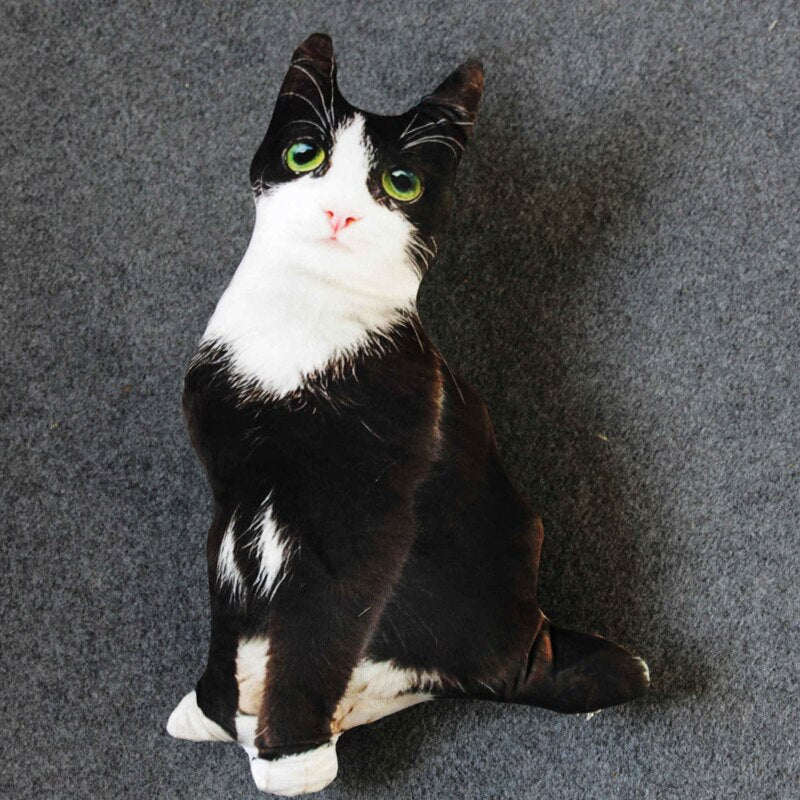 1PCS 50CM 3D Simulation Cat Plush Stuffed Soft Pillow Cute Lifelike Dog Sofa Bedroom Cushion Kids Toys Home Decoration