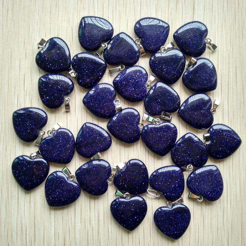 50pcs/Lot 2022 Assorted Heart Natural Stone Charms Pendants for Jewelry Making Good Quality 20mm