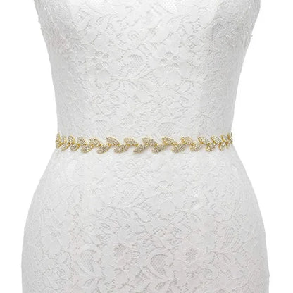 Handmade Silver Bridal Belt Rhinestone Waistband Applique for Evening Prom Dresses Wedding Decoration White Beige Sash Ribbon