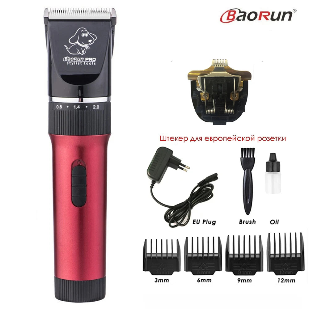 BaoRun P6 Professional Dog Hair Trimmer Rechargeable Pet Cat Grooming Clipper Shaver Low-Noise Electric Cutters Haircut Machine