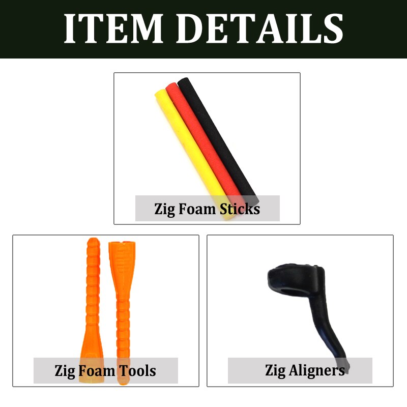 12PCS Carp Fishing Accessories for Zig Rig Zig Aligna Kit Foam Hook Line Aligners Tool Pop Up Fishing Terminal Tackle