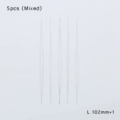 BTFBES 5pcs Central Opening Jewelry Beading Needles Stainless Steel Pins Jewelry Bracelets Handmade Making Beads DIY Accessories