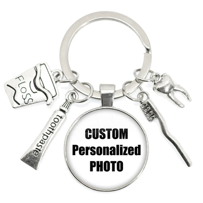 Personalized Custom Keychain Photo Mum Dad Baby Children Grandpa Parents Custom Designed Photo for Family Anniversary