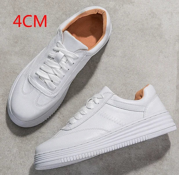 Fashion White Leather Women Chunky Sneakers White Shoes Lace Up Tenis Feminino Zapatos De Mujer Platform Women Casual Shoe