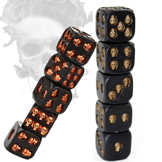 New 5pcs/Set 18mm Resin Skull Dice Statue Halloween Board Game Dice Office Desk Decor Toy Halloween Party Decoration