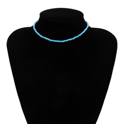 Separable 2 Layered White/Black Beads Necklaces Korean Small Beaded Conch Acrylic Shell Choker Necklace for Women Fashion Collar