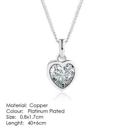 ZHOUYANG Pendant Necklaces Jewelry for Women Rose Gold Color Chain Jewellery Heart Necklace Cubic Zirconia N388