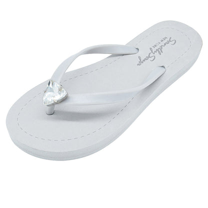 Triangle Studs - Crystal Flat Flip Flops Sandal