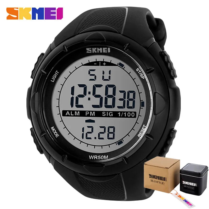 SKMEI Fashion Simple Sport Watch Men Military Watches Alarm Clock Shock Resistant Waterproof Digital Watch Reloj Hombre 1025