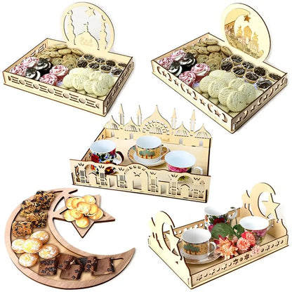 Fengrise Wooden EID Mubarak Decor 2023 Happy Ramadan Decor for Home Islamic Muslim Party Supplies Ramadan Kareem Eid Al Adha
