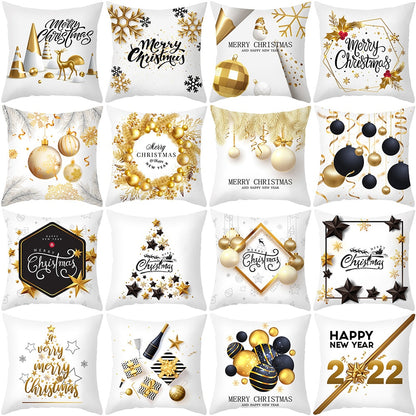 Christmas Cushion Cover Merry Christmas Decoration for Home Christmas Ornament Pillow Case Xmas Navidad New Year
