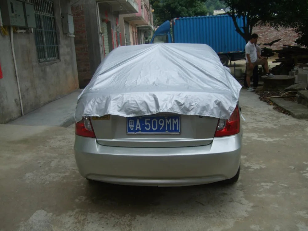 Car Cover Prevent Heat Cold Sun Rain Snow Half Auto Cover for Saloon Hatchback Pickup PVC Coating Cover L XL Optional