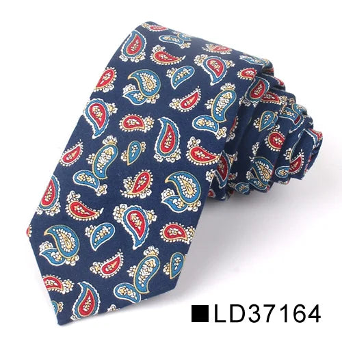 New Floral Tie for Men Women Skinny Cotton Neck Tie for Wedding Casual Mens Neckties Classic Suits Flower Print Neck Ties Cravat