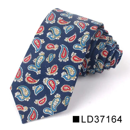New Floral Tie for Men Women Skinny Cotton Neck Tie for Wedding Casual Mens Neckties Classic Suits Flower Print Neck Ties Cravat